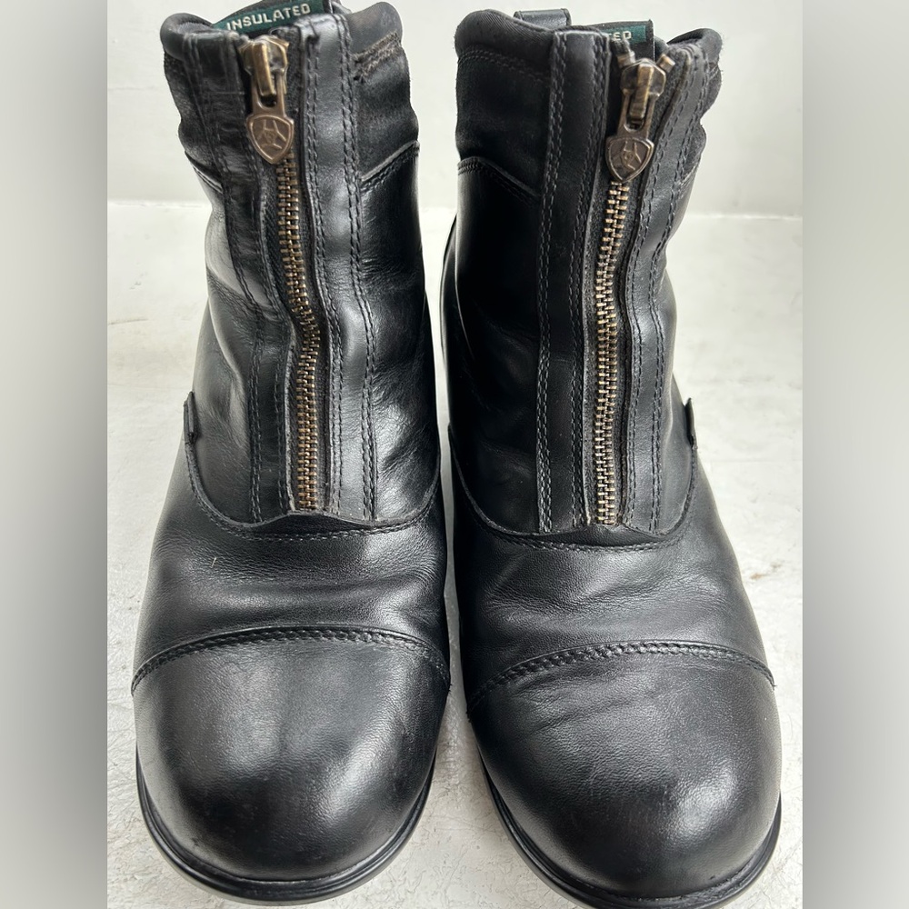 Ariat Black Leather Paddock Boots with Zip Closure